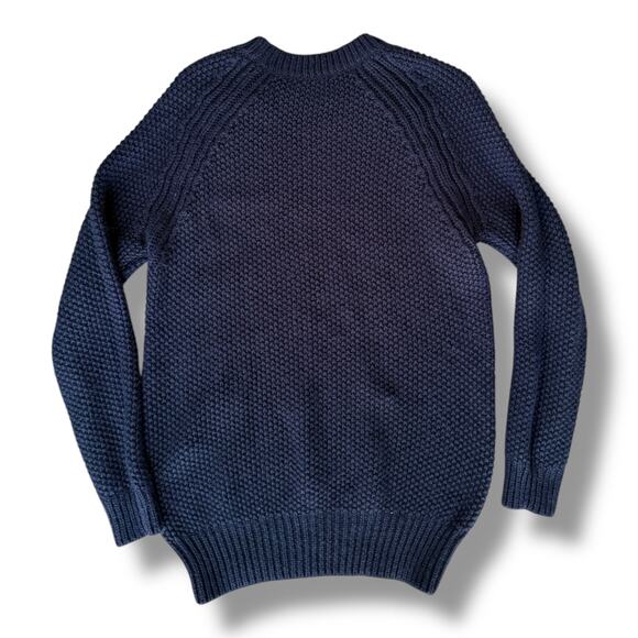 Sandro Alpaca Wool Cable Knit Sweater Navy Blue sz 3 US L - Picture 3 of 8